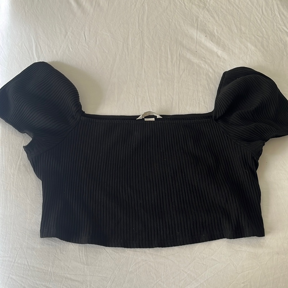 Off the shoulder black crop top